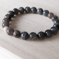 Labradoriet armband edelstenen 8 mm met zilver