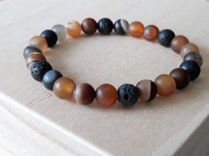 Armband bruine streepagaat mannen