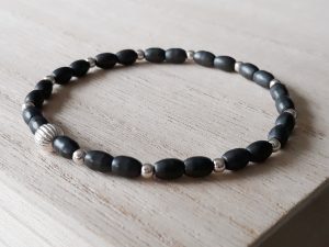 Armband Hematiet - zilver - fijn
