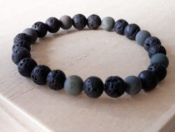 Armband voor mannen - jaspis - grijs