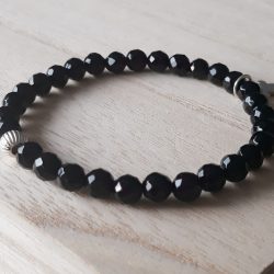 Onyx armband met bedel in sterling zilver