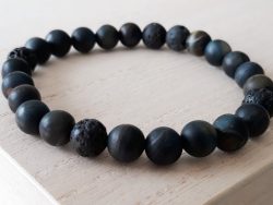Armband voor mannen – tijgeroog blauw