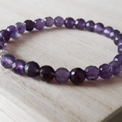 Amethist strass armband met sterling zilver