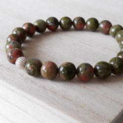 Unakiet armband 8 mm edelstenen met zilver