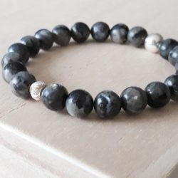 Larvikiet armband met zilver