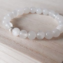 Jade armband wit met zilver