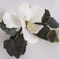 Jade edelsteen bloem wit