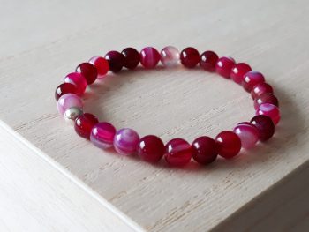 Armband agaat - voor meisjes - roze