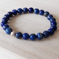 Lapis Lazuli armband natuurlijk donkerblauw