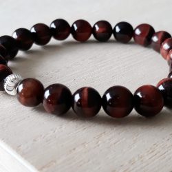 Tijgeroog armband rood