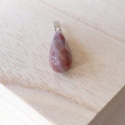Jaspis hanger roze met zilver