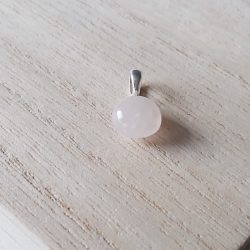 Rozenkwarts hanger I 925 zilver