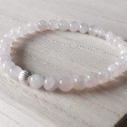 Rozenkwarts armband fijn