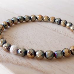 Hematiet armband goudkleurig