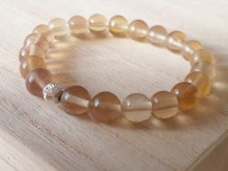 Armband fluoriet - geel - zilver