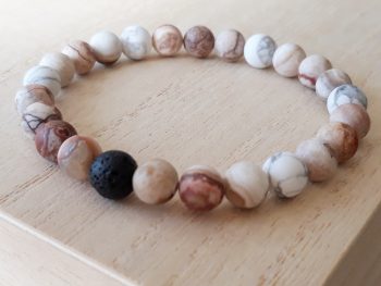 Armband mannen - Mexicaanse agaat - howliet